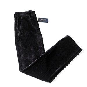 Polo Ralph Lauren Women's Black Velvet Dress Pants $398 - Size 2 - XS New